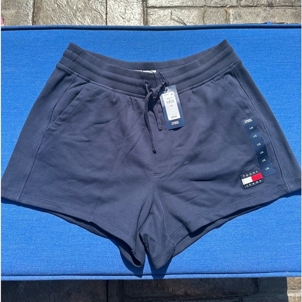 NWT Tommy Jeans L women’s drawstring shorts Navy Blue